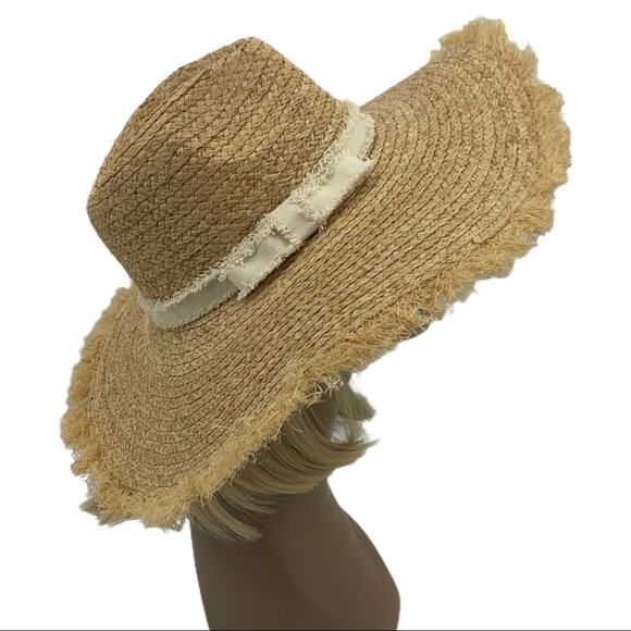 Hat Attack 100% Raffia Straw Cover Up Sun Hat NWT - Picture 3 of 13
